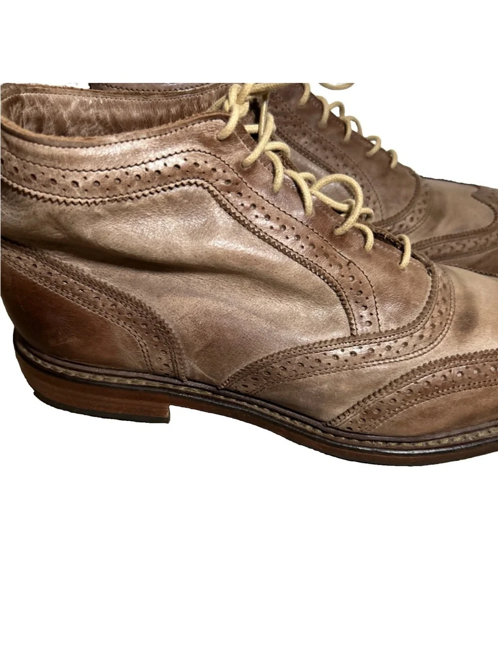 Allen Edmonds Cronmok Men’s Wingtip Ankle Boots Drown Leather Size 9 USA